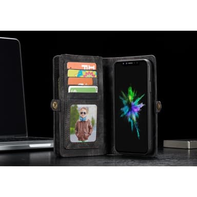 CASEME Irrotettava 2-in-1 monipaikkainen lompakkokotelo iPhone X/XS: lle