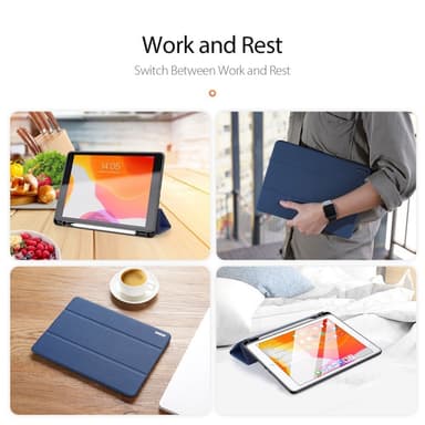DUX DUCIS Domo Apple iPad 10.2 2021/2020/2019 Kolminkertainen jalusta Sininen