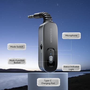 Autostereo Bluetooth-lähetinvastaanotin 3,5 mm Aux-sovitin kaiutinvahvistimelle