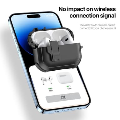 AirPods 4 -kotelolle DUX DUCIS PC+TPU Bluetooth-kotelo / kuori koukulla