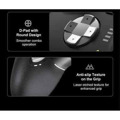 Langaton Bluetooth-peliohjain vastaanottimella Yhteensopiva Steam PC Android iOS Nintendo Switchin kanssa - Musta