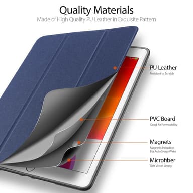 DUX DUCIS Domo Apple iPad 10.2 2021/2020/2019 Kolminkertainen jalusta Sininen