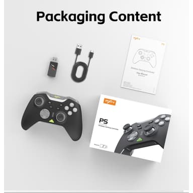 Langaton Bluetooth-peliohjain vastaanottimella Yhteensopiva Steam PC Android iOS Nintendo Switchin kanssa - Musta
