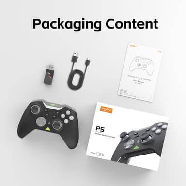 Langaton Bluetooth-peliohjain vastaanottimella Yhteensopiva Steam PC Android iOS Nintendo Switchin kanssa - Musta