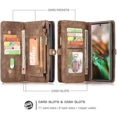 Samsung Galaxy Note 10 Plus CASEME Irrotettava 2-in-1 kotelo - Ruskea