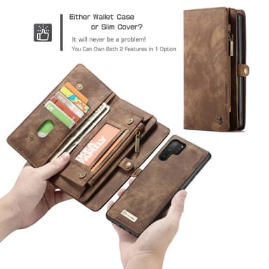 Samsung Galaxy Note 10 Plus CASEME Irrotettava 2-in-1 kotelo - Ruskea