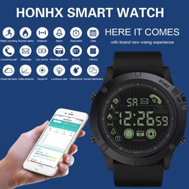 Smart Watch 24 tunnin aktiivisuusranneke 30m vedenpitävä Apple/Androidille - musta