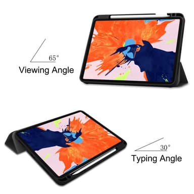 iPadille 12.9"" 2020/2018 Tri-fold Stand Smart Tablet -kotelo - musta