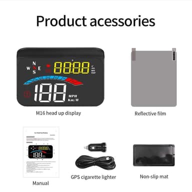 M16 nopeusmittari HUD GPS-projektori LCD-näyttö