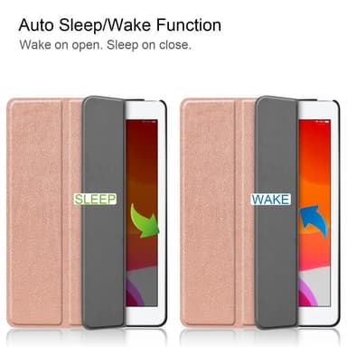Apple iPad 10.2 2021/2020/2019 Kolminkertainen jalusta tablettikotelo - ruusukulta