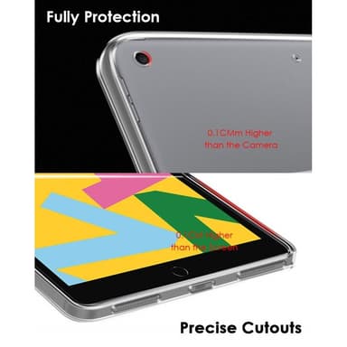 iPad 10.2 2021/2020/2019 Kirkas läpinäkyvä TPU-suojakotelo