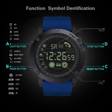 Smart Watch 24 tunnin aktiivisuusranneke 30m vedenpitävä Apple/Androidille - musta