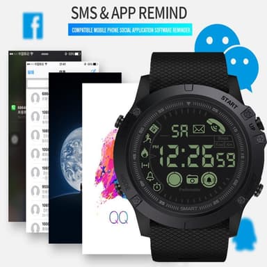 Smart Watch 24 tunnin aktiivisuusranneke 30m vedenpitävä Apple/Androidille - musta