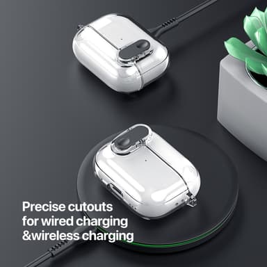 AirPods 4 -kotelolle DUX DUCIS PC+TPU Bluetooth-kotelo / kuori koukulla - Läpinäkyvä