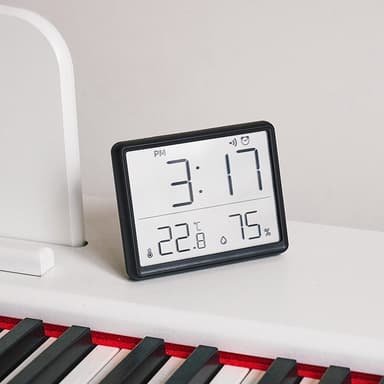 Digitaalinen herätyskello LCD-kello kalenterilämpötilalla ja kosteudella