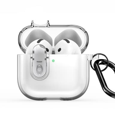 AirPods 4 -kotelolle DUX DUCIS PC+TPU Bluetooth-kotelo / kuori koukulla - Läpinäkyvä