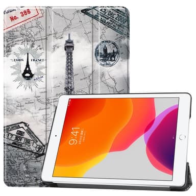 Apple iPad 10.2 Pattern PU kolminkertainen teline -tablettikotelo - Kartta