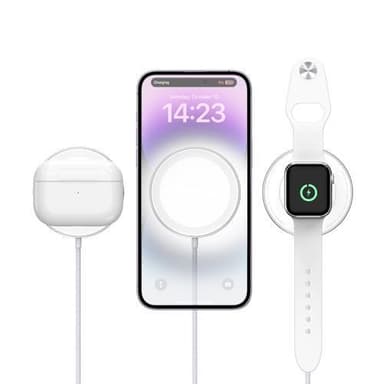Kaksipuolinen magneettinen laturi Nopea lataus Apple Watch -matkapuhelimen nappikuulokkeille