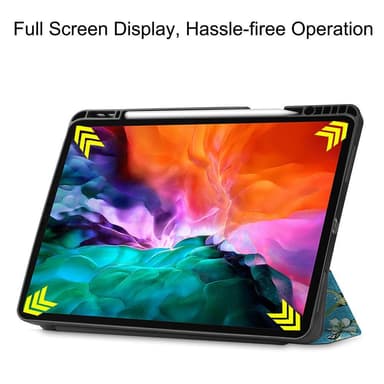 iPad 12.9"" Pro 2021 kolminkertainen jalusta tablettikotelon kansi - kukka