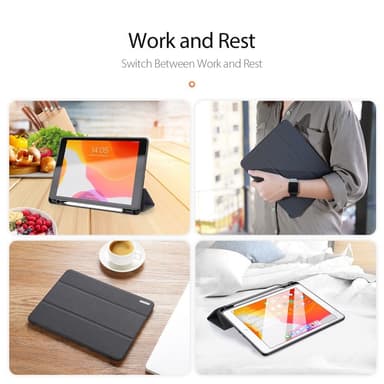 DUX DUCIS Domo Apple iPad 10.2 2021/2020/2019 Kolminkertainen jalusta Musta