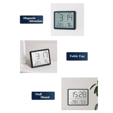 Digitaalinen herätyskello LCD-kello kalenterilämpötilalla ja kosteudella