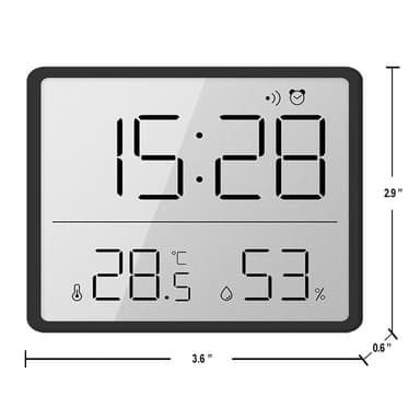 Digitaalinen herätyskello LCD-kello kalenterilämpötilalla ja kosteudella