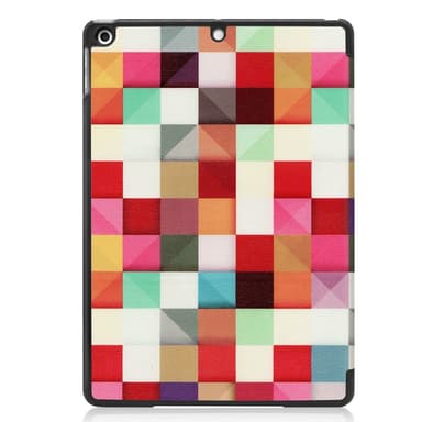 Apple iPad 10.2 Pattern PU kolminkertainen tablettikotelo - värikkäät neliöt