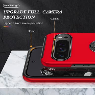 Google Pixel 9 / Pixel 9 Pro sormenrengasjalustan hybridikotelo