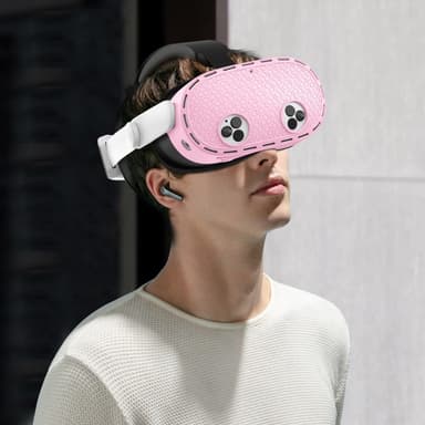 Meta Quest 3S -suojakotelolle, VR-kuulokemikrofonille, silikonisuoja - vaaleanpunainen