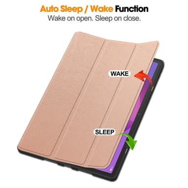 Lenovo Idea Tab Pro Case Tri-Fold jalustan suojus kynätelineellä - Rose Gold