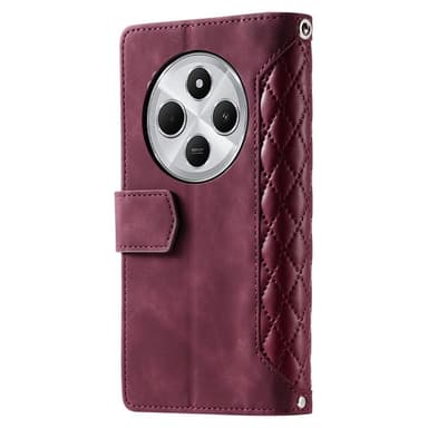 Xiaomi Redmi 14C Zipper Wallet Case Rhombus Stitching Line Puhelinsuojus