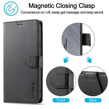 LC.IMEEKE Google Pixel 9 Pro XL Suojakuori Flip Cover - Musta