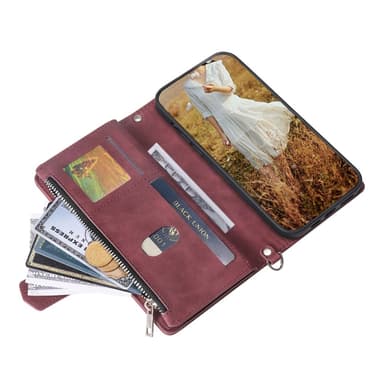 Xiaomi Redmi 14C Zipper Wallet Case Rhombus Stitching Line Puhelinsuojus