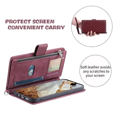 Xiaomi Redmi 14C Zipper Wallet Case Rhombus Stitching Line Puhelinsuojus