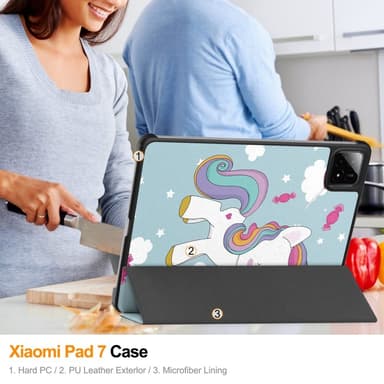 Slim Fit suojakuori Xiaomi Pad 7 Auto Wake / Sleep -laitteelle - Unicorn