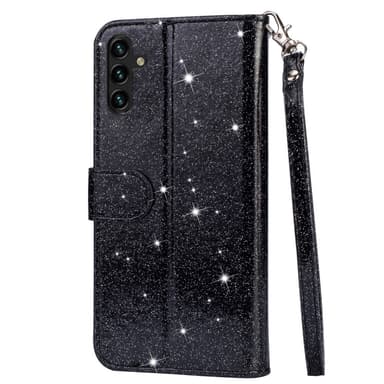 Samsung Galaxy A56 5G Taittuva Glitter-Suojakotelo Vetoketjutaskulla – Black