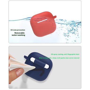 AirPods 4 6 in 1 -tarvikkeet kotelo hihnapidike korvakoukut kaulahihna avainrengas - Midnight Blue