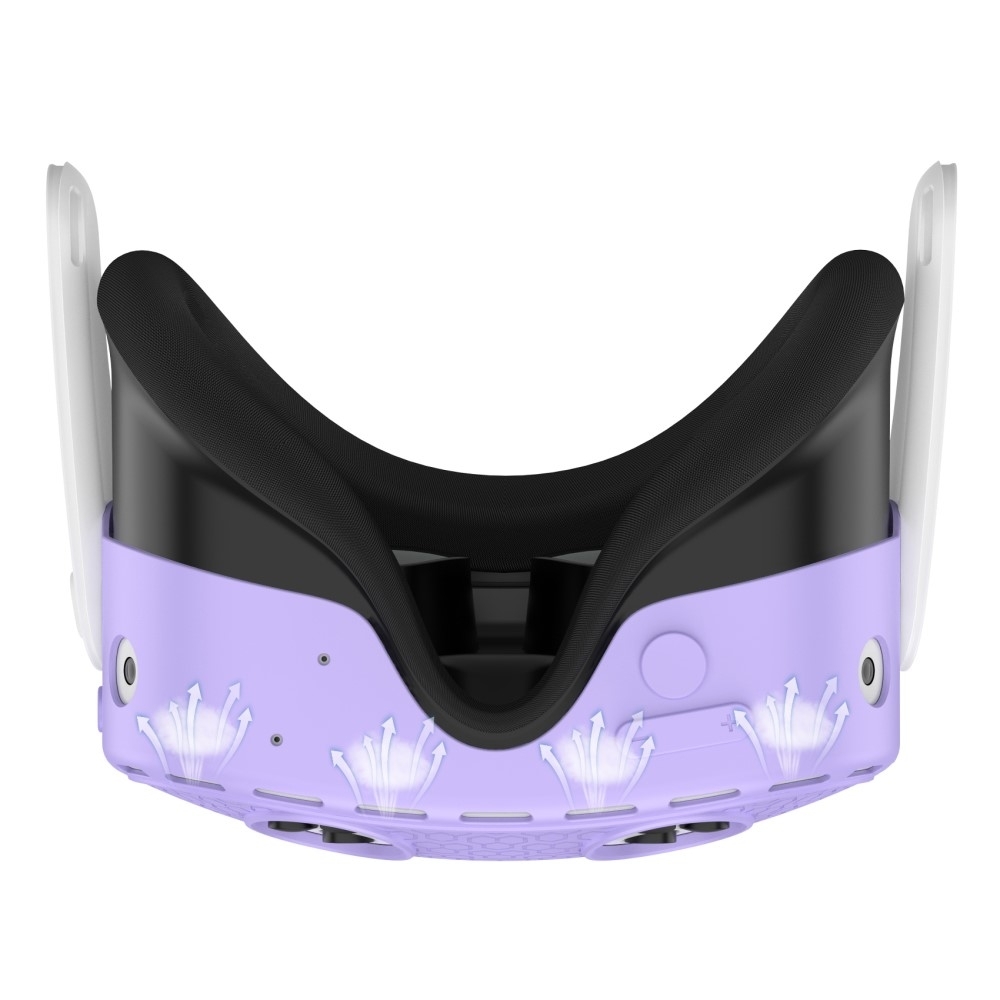 Meta Quest 3S -suojakotelolle, VR-kuulokemikrofonille, silikonisuoja - Violetti