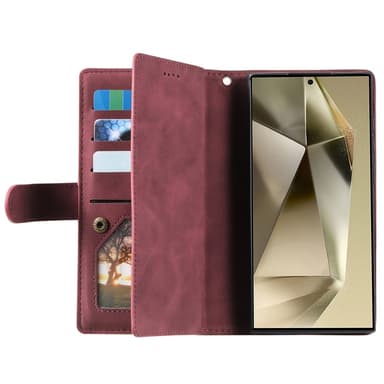 Samsung Galaxy S25 Ultra 5G Kuori Vetoketjutaskulla ja 9 Korttipaikalla