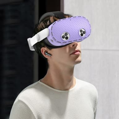 Meta Quest 3S -suojakotelolle, VR-kuulokemikrofonille, silikonisuoja - Violetti