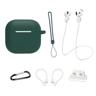 AirPods 4 6 in 1 -tarvikkeet kotelo hihnapidike korvakoukut kaulahihna avainrengas - Ruoho