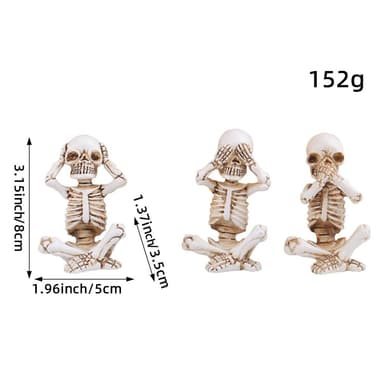 3 kpl Halloween Spooky Horror Ornament Scary Decoration Istuva luuranko