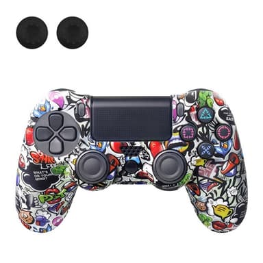 Suojakuori Sony PlayStation 4 Pro Slim PS4:lle liukastumista estävälle silikonikuorelle - Graffiti