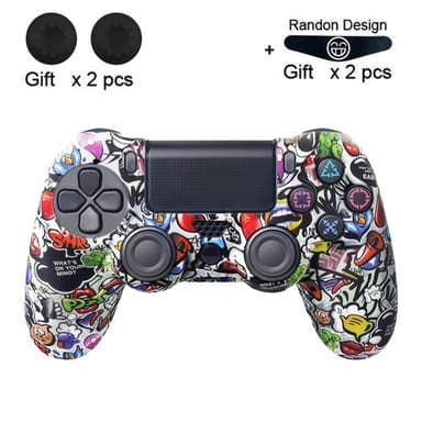 Suojakuori Sony PlayStation 4 Pro Slim PS4:lle liukastumista estävälle silikonikuorelle - Graffiti