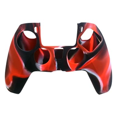 Playstation 5 / PS5 silikoninen suojakuori, naamiointi liukastumista estävällä suojalla - Punainen Valkoinen Musta