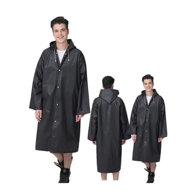 Tuulenpitävä sadetakki Uudelleenkäytettävä unisex sadeponcho hupulla