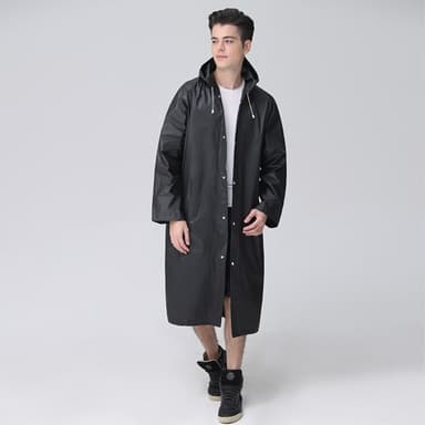 Tuulenpitävä sadetakki Uudelleenkäytettävä unisex sadeponcho hupulla