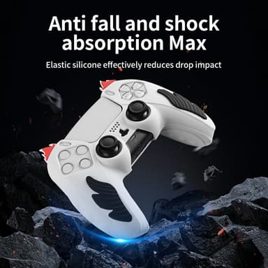 Playstation 5 / PS5 silikoninen suojakuori, liukastumista estävä liekkimuotoilu - Punainen