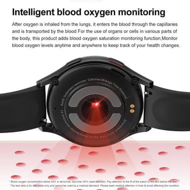 1,43 tuuman AMOLED-näytöllinen Älykello – EKG, Syke, Bluetooth-puhelut – Musta