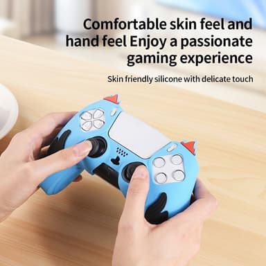 Playstation 5 / PS5 silikoninen suojakuori, liukastumista estävä liekkimuotoilu - Punainen